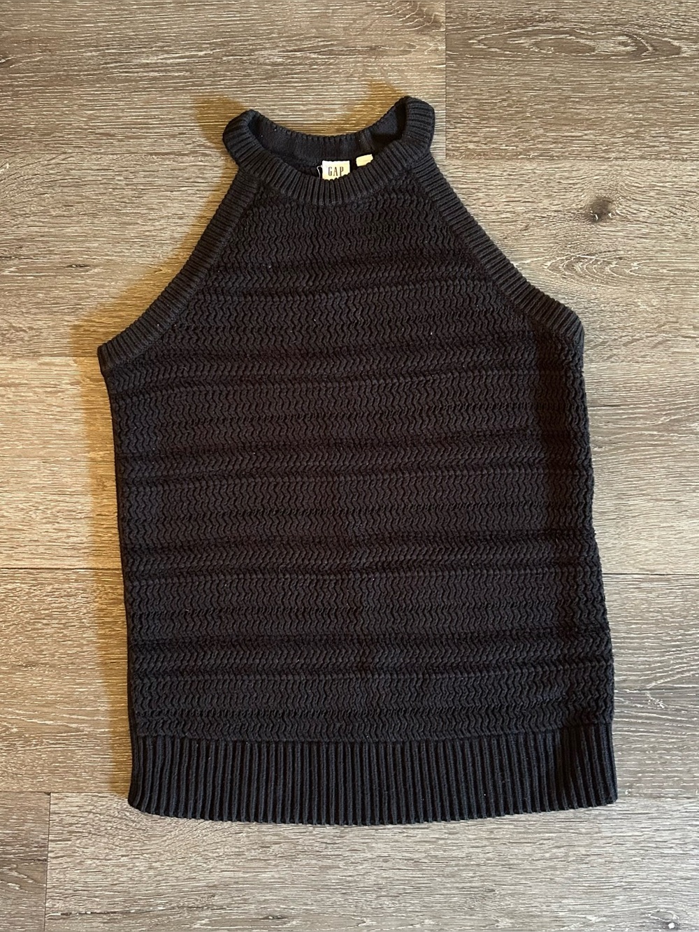 Small Gap Black Knit Halter Sweater Tank Top